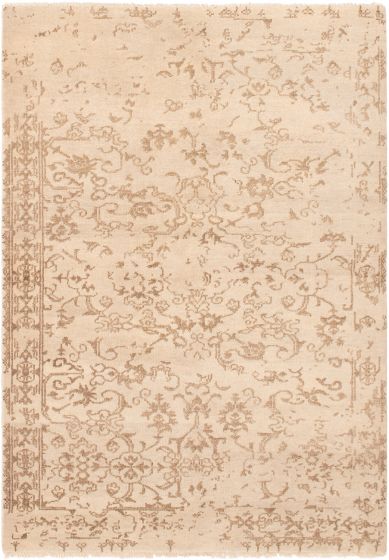 Indian Finest Oushak 5'5" x 7'7" Hand-knotted Wool Rug 