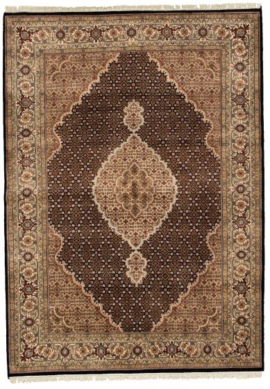 Indian Tabriz Haj Jalili 5'8" x 8'0" Hand-knotted Wool Rug 