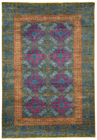 Pakistani Lahore Finest Collection 6'1" x 8'10" Hand-knotted Wool Rug 