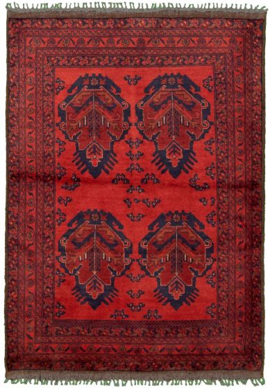 Afghan Finest-Khal-Mohammadi 3'3" x 4'8" Hand-knotted Wool Red Rug