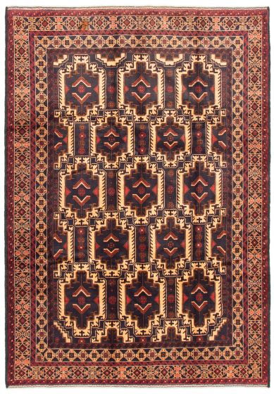 Afghan Rizbaft 6'9" x 9'6" Hand-knotted Wool Rug 