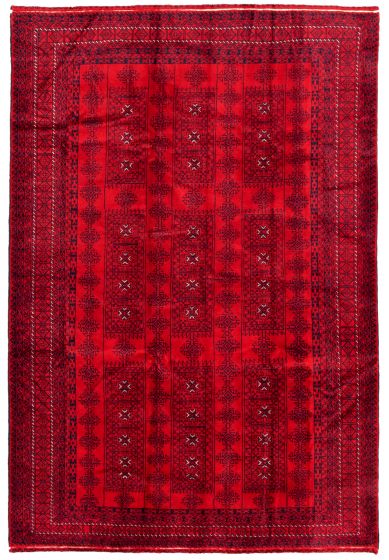 Afghan Rizbaft 6'3" x 9'4" Hand-knotted Wool Rug 