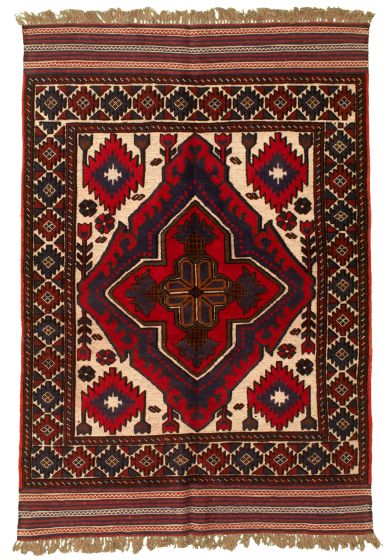 Afghan Tajik Caucasian 3'11" x 6'1" Hand-knotted Wool Rug 