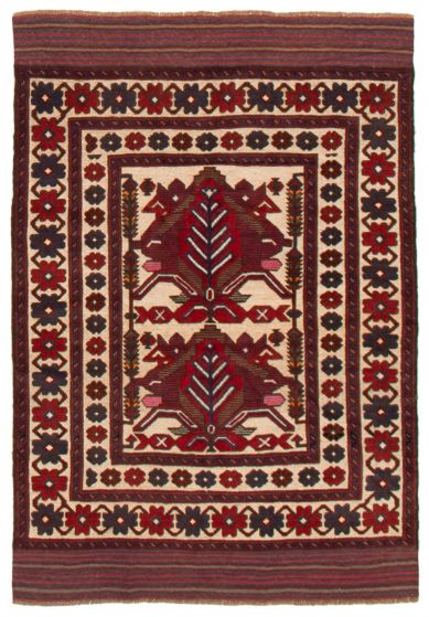 Afghan Tajik Caucasian 4'1" x 6'2" Hand-knotted Wool Rug 