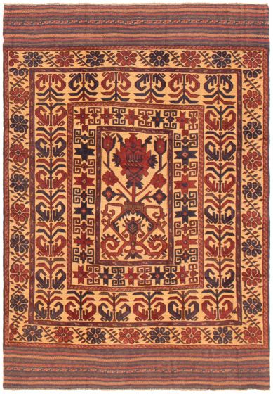 Afghan Tajik Caucasian 6'2" x 8'11" Hand-knotted Wool Rug 