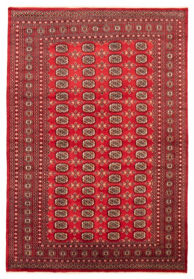 Pakistani Finest Peshawar Bokhara 6'7" x 9'7" Hand-knotted Wool Rug 