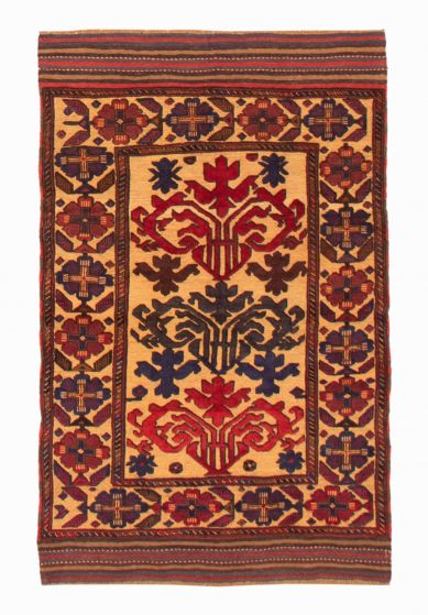 Afghan Tajik Caucasian 3'10" x 6'3" Hand-knotted Wool Rug 