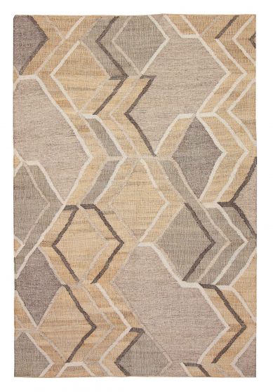 Indian Palas Denizli 5'3" x 7'11" Flat-Weave Jute Kilim 