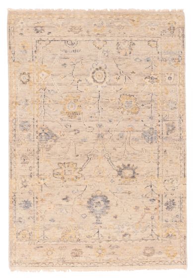 Indian Modern Oushak 4'1" x 5'11" Hand-knotted Wool Rug 