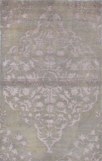 Indian La Seda 4'11" x 7'8" Hand-knotted Silk, Wool Rug 