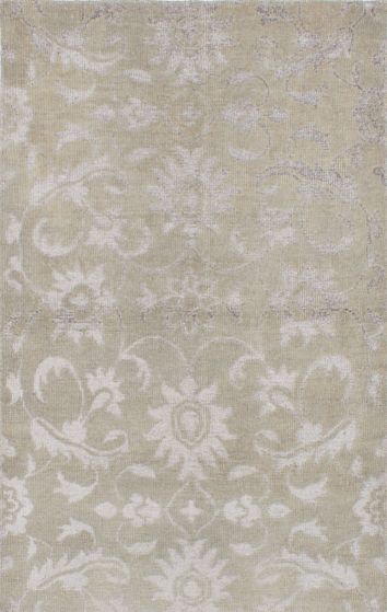 Indian La Seda 4'11" x 7'11" Hand-knotted Silk, Wool Rug 