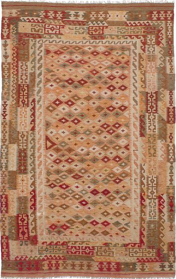 Turkish Sivas 6'3" x 10'0" Flat-Weave Wool Kilim 