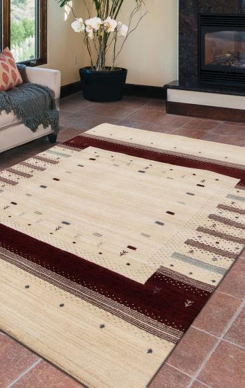 Indo Gabbeh 4'0" x 6'0" Hand-knotted Wool Rug 