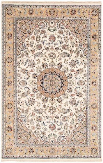 Persian Style Nain 9La 6'7" x 10'2" Hand-knotted Silk, Wool Rug 