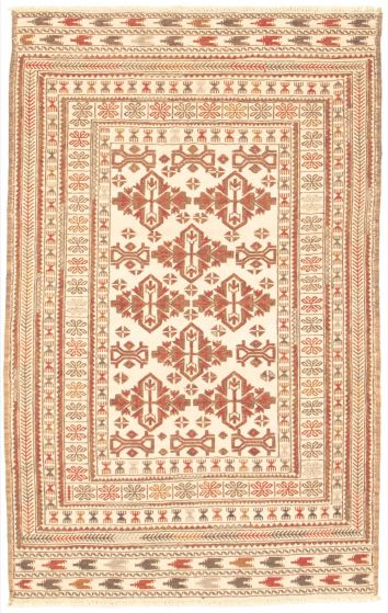 Turkish Shiravan SMK 3'11" x 6'2" Flat-Weave Wool Kilim 