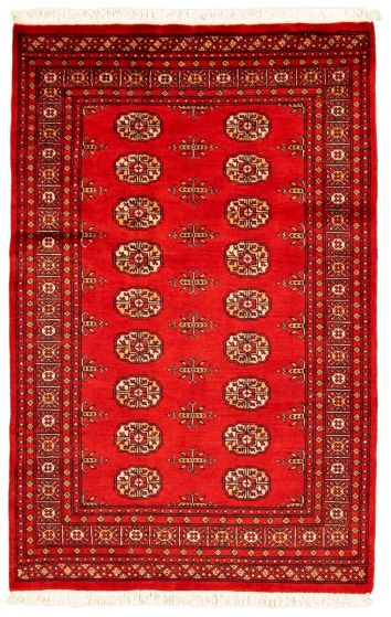 Pakistani Finest Peshawar Bokhara 3'11" x 6'1" Hand-knotted Wool Rug 