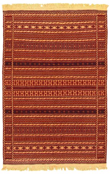 Turkish Ottoman Kashkoli 3'5" x 5'0" Flat-Weave Wool Tapestry Kilim 