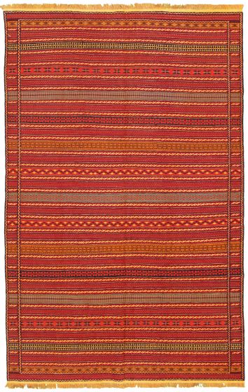 Turkish Ottoman Kashkoli 6'4" x 9'10" Flat-Weave Wool Tapestry Kilim 