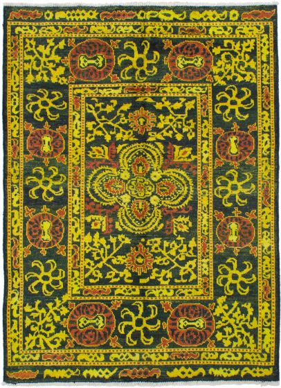 Indian Shalimar 6'6" x 8'10" Hand-knotted Wool Rug 