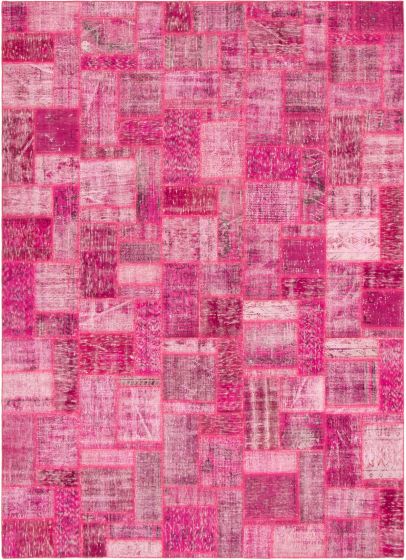 Turkish Color Transition Patchwork 7'1" x 9'10" Hand-knotted Wool Rug 
