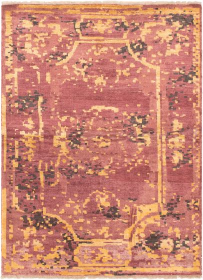 Indian Jules Oushak 5'6" x 7'5" Hand-knotted Silk Rug 
