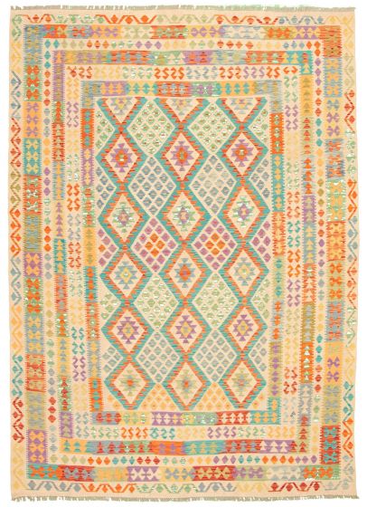 Turkish Sivas 8'3" x 11'6" Flat-Weave Wool Kilim 
