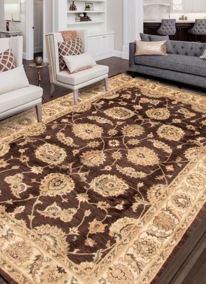 Indian Chobi Twisted 6'10" x 10'3" Hand-knotted Wool Rug 