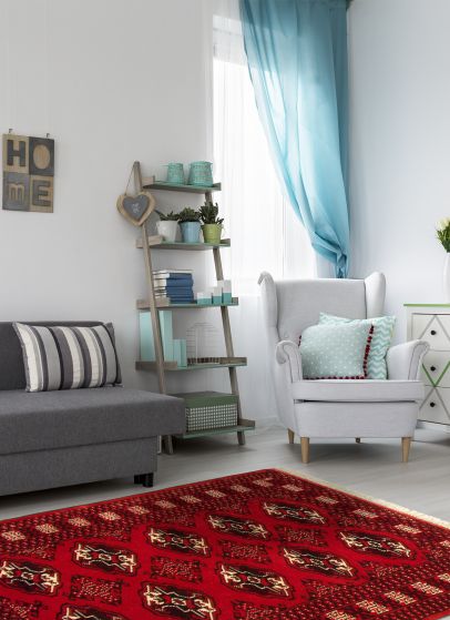 Turkmenistan Turkman 3'4" x 4'10" Hand-knotted Wool Rug 