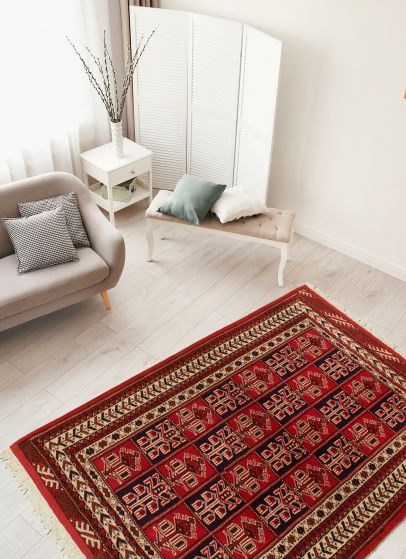 Turkmenistan Turkman 4'3" x 6'3" Hand-knotted Wool Rug 