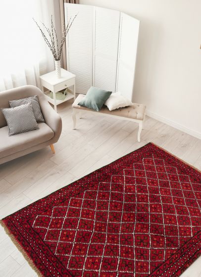 Afghan Akhjah 3'3" x 5'5" Hand-knotted Wool Rug 