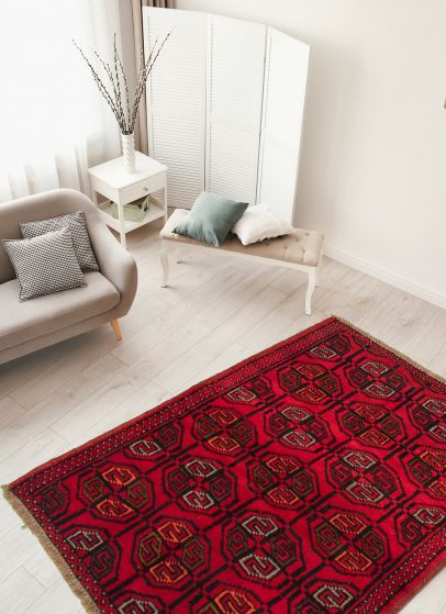 Afghan Akhjah 3'5" x 5'7" Hand-knotted Wool Rug 