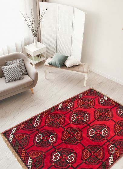 Afghan Akhjah 3'3" x 5'0" Hand-knotted Wool Rug 