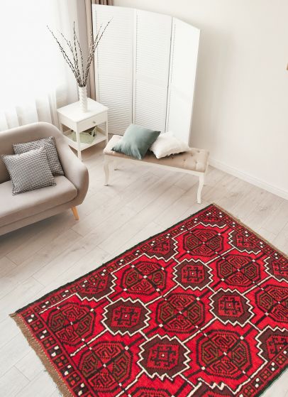 Afghan Akhjah 3'5" x 5'3" Hand-knotted Wool Rug 