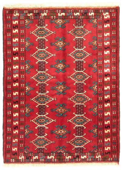 Turkmenistan Turkman 3'7" x 5'0" Hand-knotted Wool Rug 