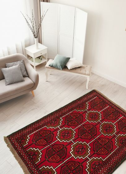 Afghan Akhjah 3'4" x 5'3" Hand-knotted Wool Rug 