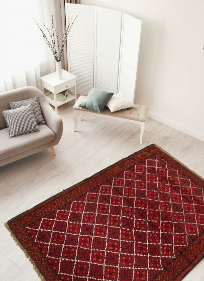 Afghan Akhjah 3'6" x 5'3" Hand-knotted Wool Rug 