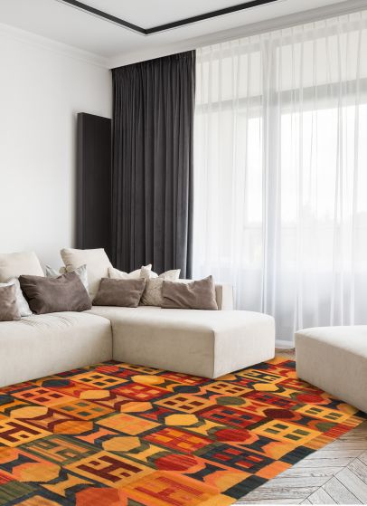 Turkish Sundance 4'11" x 7'3" Flat-Weave Wool Kilim 