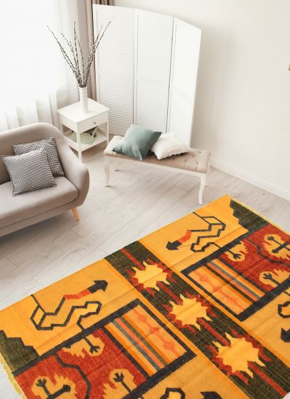 Turkish Sundance 5'0" x 7'0" Flat-Weave Wool Kilim 