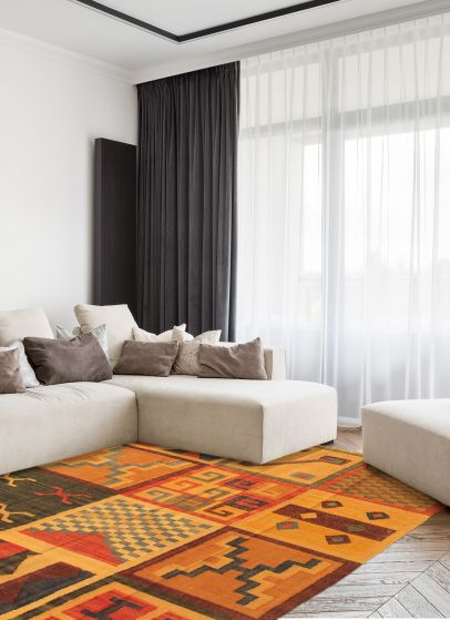 Turkish Sundance 5'0" x 7'1" Flat-Weave Wool Kilim 