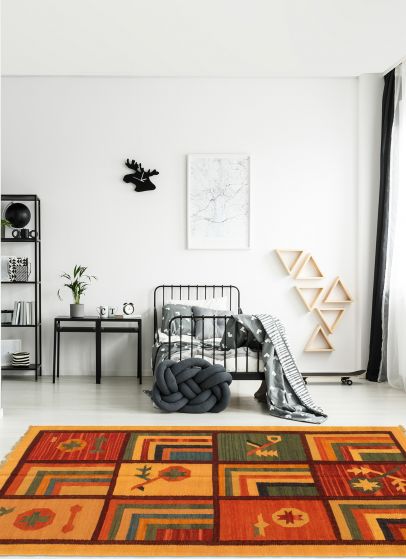 Turkish Sundance 3'11" x 6'2" Flat-Weave Wool Kilim 