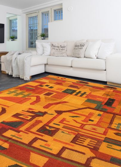 Turkish Sundance 6'2" x 8'8" Flat-Weave Wool Kilim 