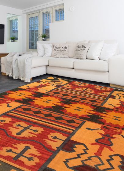 Turkish Sundance 6'0" x 9'2" Flat-Weave Wool Kilim 