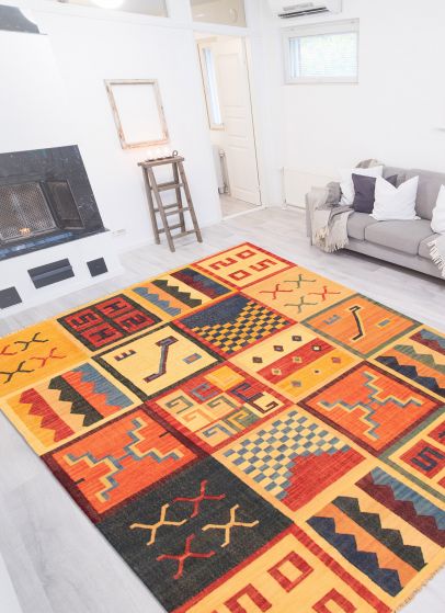 Turkish Sundance 9'3" x 11'11" Flat-Weave Wool Kilim 