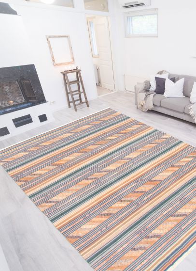 Turkish Boho 8'3" x 10'0" Flat-Weave Wool Kilim 