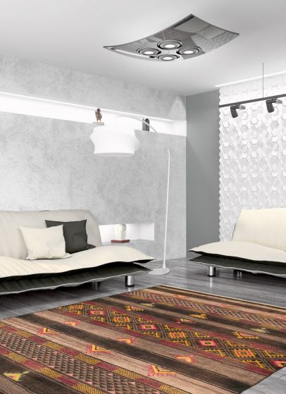 Indian Tangier 6'3" x 8'10" Hand-knotted Wool Rug 