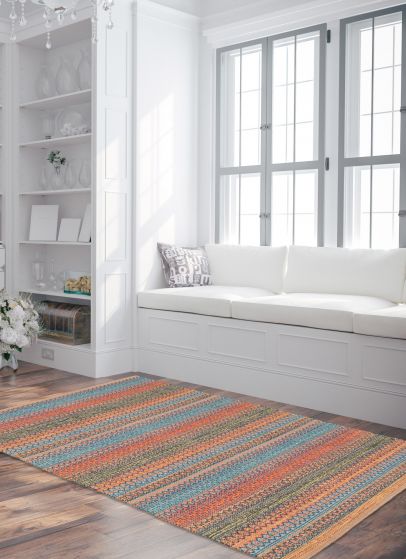 Turkish Bold and Colorful 2'8" x 5'0" Flat-Weave Wool Kilim 