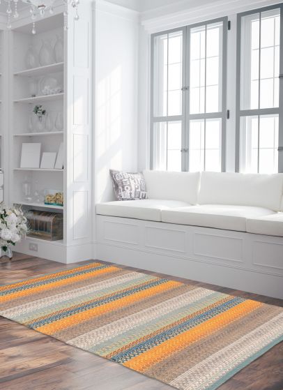 Turkish Bold and Colorful 2'8" x 5'0" Flat-Weave Wool Kilim 