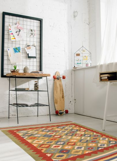 Kilim sivas 5'7" x 7'7" en laine