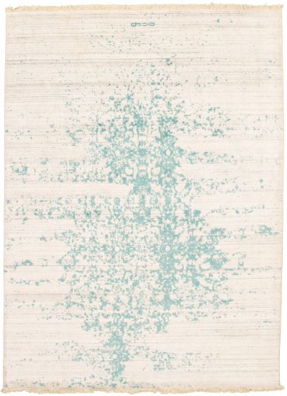 Indian La Seda 6'7" x 9'0" Hand-knotted Silk Rug 