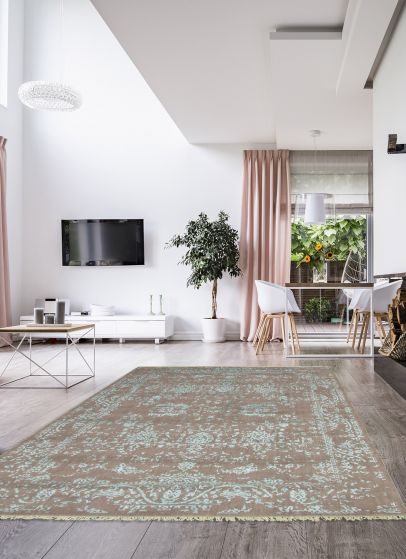 Indian La Seda 6'5" x 9'4" Hand-knotted Silk, Wool Rug 